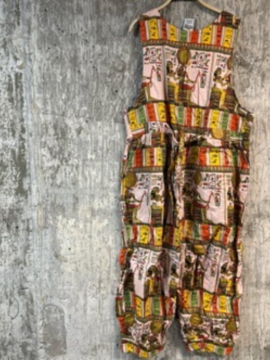 THE AFRICAN VILLAGE Women's Vintage Egyptian Print Jumpsuit Size 2X - Picture 2 of 4